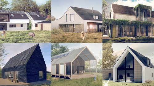 Vybrané studentské projekty soběstačných domů, které využívají elektrickou síť jen jako záložní zdroj, ročník 2017; zdroj: Český ostrovní dům.