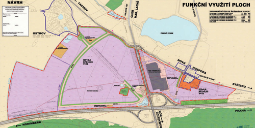 Studio A.J.T Praha: situace komerčně-industriální zóny po změně územního plánu v roce 2004; zdroj: archiv Jaroslava Trávníčka.