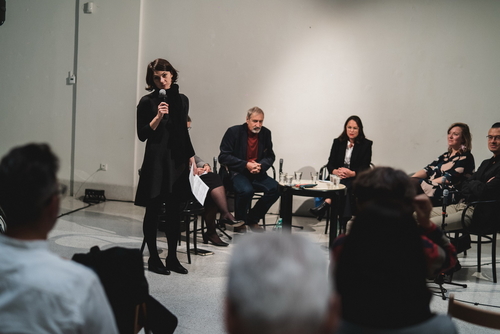 Diskuze Svobodná architektura? NG Praha, 4. 10. 2019; debatu moderovala Helena Doudová; foto: Viktor Šorma.