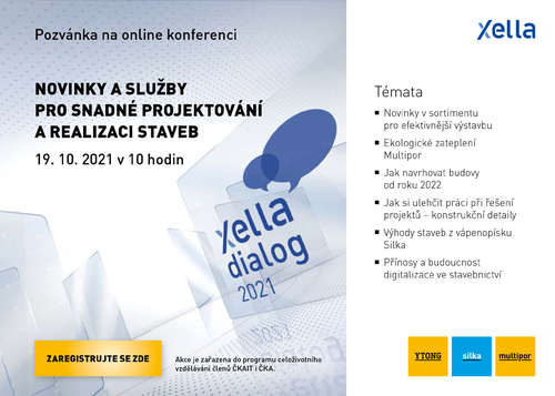 Pozvánka na online konferenci Xella Dialog; zdroj: Xella.