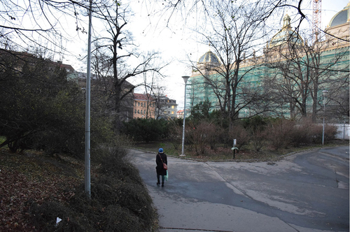 Čelakovského sady u Národního muzea před revitalizací; foto: Ondřej Fous.