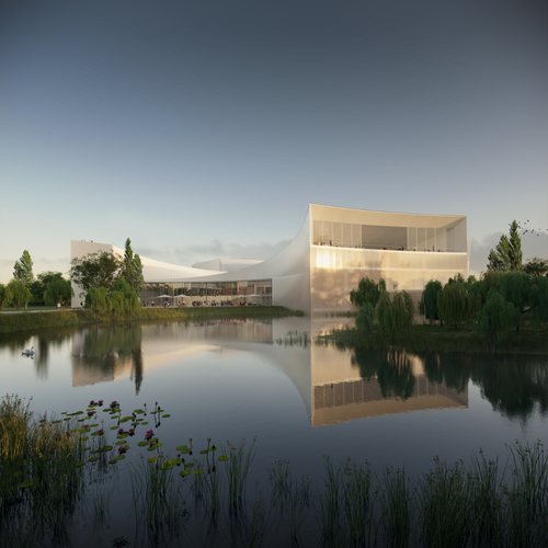 Její studio momentálně připravuje projekt budovy filharmonie do srbského Bělehradu; zdroj: Amanda Levete Architects.