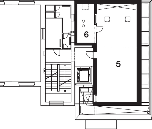 4. NP. (5 ateliér multimédií, 6 sklad)