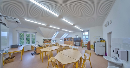 ZŠ Komárov s Gyptone Big Quattro 47 a Rigitone 12/25 Q; zdroj: Saint-Gobain, Rigips
