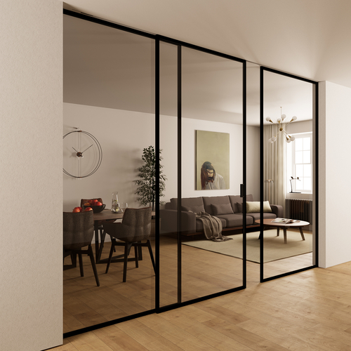  Dotek industriálního designu příčky Digero  přináší do moderních interiérů krásu minimalismu i dokonalou funkčnost.