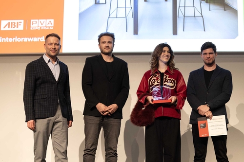 Soutěž interiérového designu CZECH INTERIOR AWARD, převzetí ceny. 
