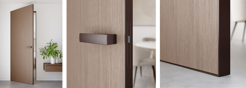 Otočné dveře MASTER s dýhou, skrytá zárubeň AKTIVE 40/00